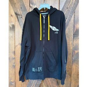 Disney The Mandalorian Black Zip-Up Sweatshirt